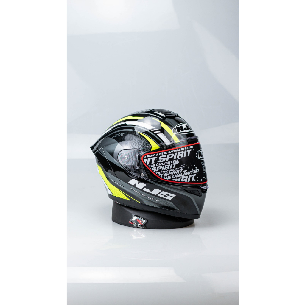 HELM MOTOR NJS ZX-1 SPECTER BLACK YELLOW GLOSSY H/K SNI ORI FULL FACE