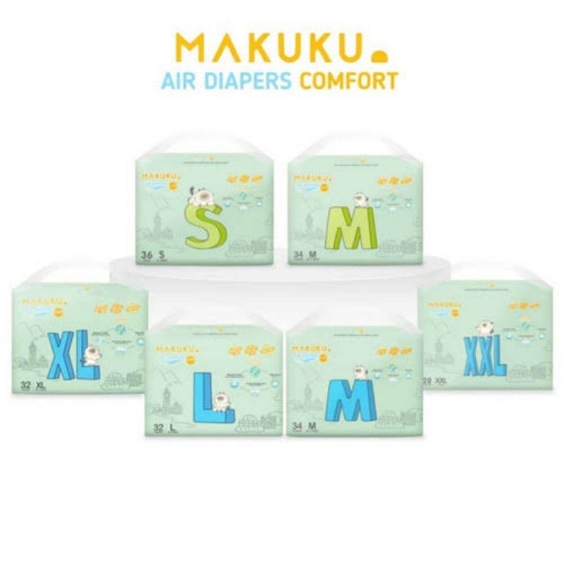 Makuku SAP Diapers Comfort NB28/S36/M34/L32/XL32/XXL28