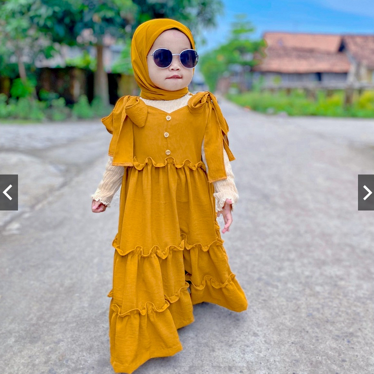 Nabbila Dress fashion muslim /Overall Dress Anak/Dress Muslim Anak usia 1-7thn