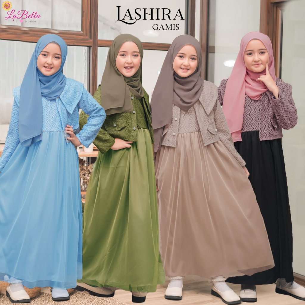 ( 5 - 13 TAHUN ) GAMIS ANAK PREMIUM ORIGINAL LABELLA LASHIRA BOLERO DRESS ANAK PESTA TERBARU BAJU MU