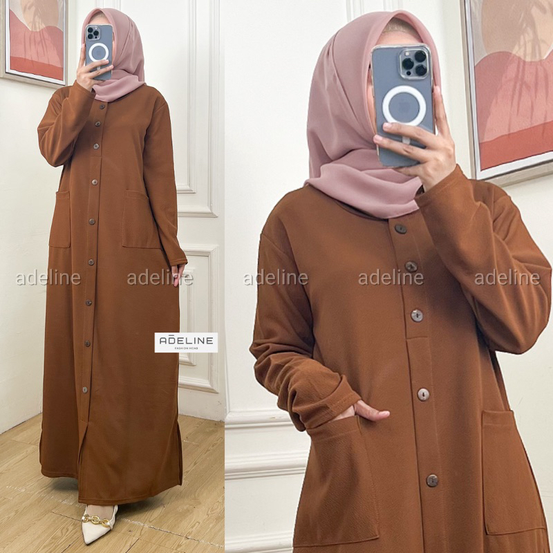 Azzahra - Gamis Wafle Milano LD100 Busui Kantong Kiri&amp;Kanan / R.5 - 187-5310