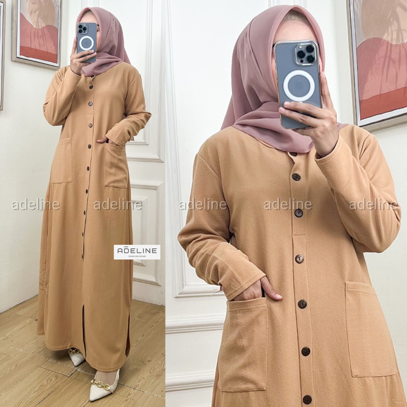 Azzahra - Gamis Wafle Milano LD100 Busui Kantong Kiri&amp;Kanan / R.5 - 187-5310