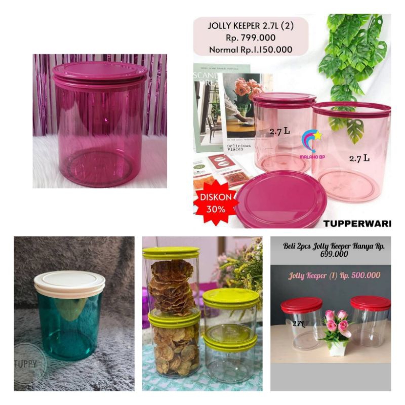 jolly keeper 2,7L Tupperware toples kristal joli