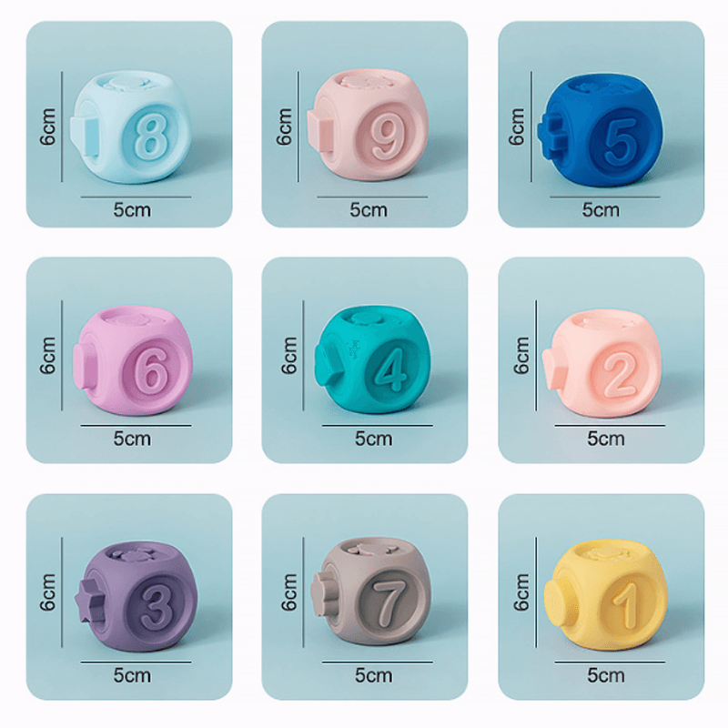 【Ibu Kanguru】Bisa COD Mini Soft Stacking Blocks Toys, Edukasi Remasan Gigi Mainan Bayi dengan Angka Hewan Bentuk Tekstur selama 6 Bulan Sampai 6 Bulan Bayi Susun Blok Bangunan Mainan Mandi Bayi 6 sampai 12 Bulan