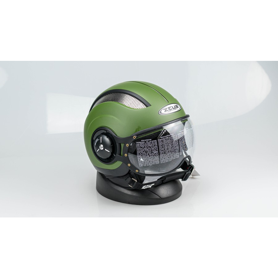 PROMO HELM MOTOR ZEUS 218 F.GREEN RETRO HELM IMPORT, ORI, SNI