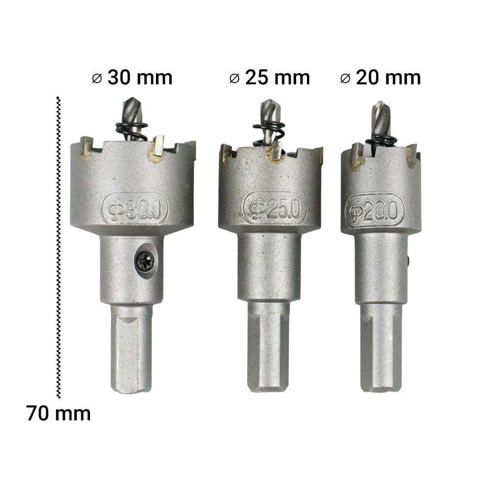 Mat Bor Carbide Tip Wood Metal Hole Cut Hole Saw Baja - Besi Kayu Keramik Beton - 20/25/30MM