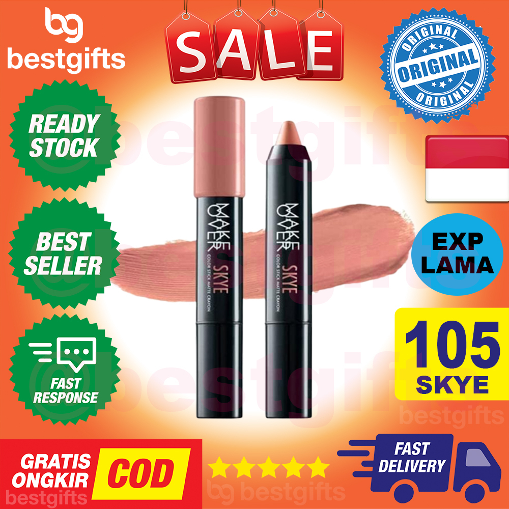 MAKE OVER MAKEOVER COLOR LIP STICK MATTE CRAYON LIPSTIK CREAM 105 SKYE