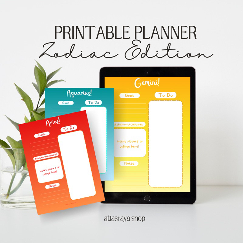 

Printable Monthly Planner (Zodiac Season Edition) | Jurnal / Planner PDF | Download Planner/Jurnal Kreatif