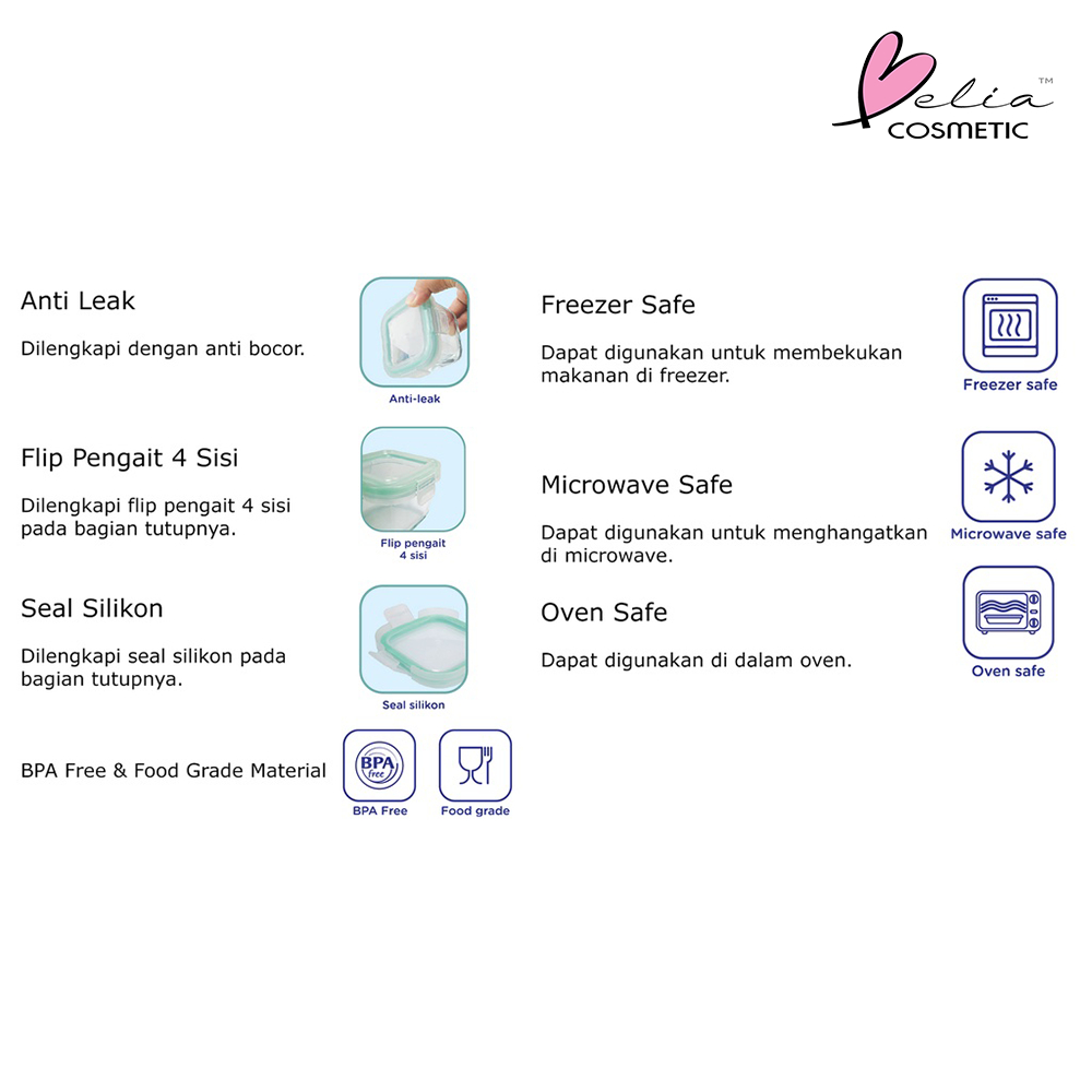 ❤ BELIA ❤ BABY SAFE Glass Borosilicate FC006 180ML | FC008 240ml | Baby Glass Food Container | Borosilicate Bowl | Wadah MPASI Bayi