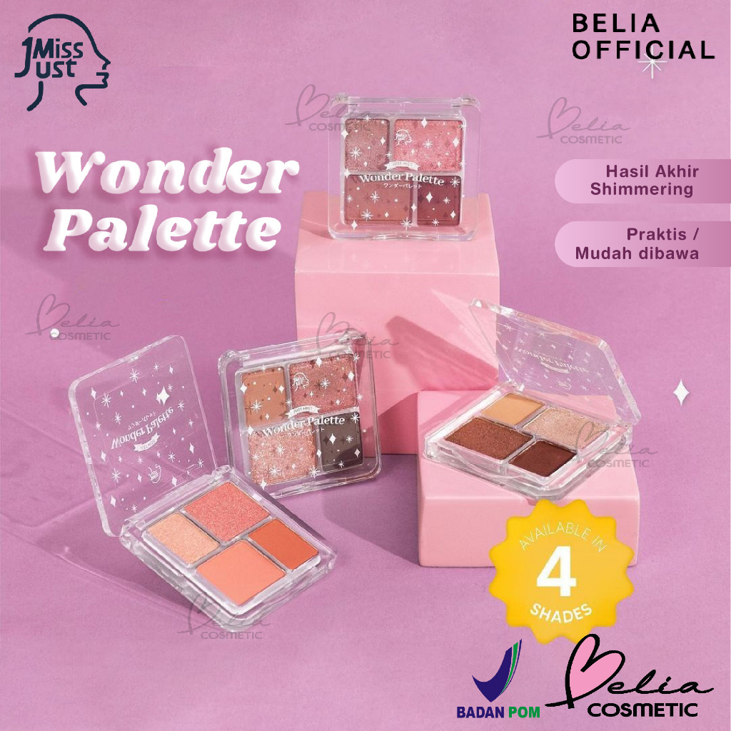 ❤ BELIA ❤ JUST MISS Wonder Palette Eye Shadow 4 Warna Makeup Mata Cosmetic Komestik Perona Mata | BPOM