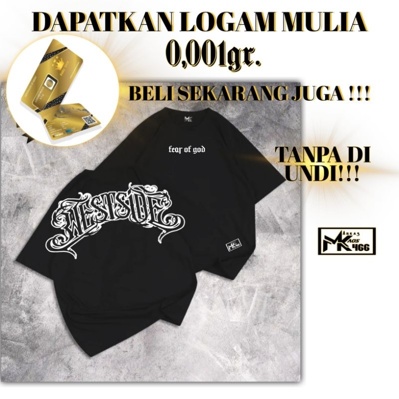 MRKS | Oversized Tshirt Katun 24s Fear Of God  | Kaos Streetwear Katun Fear Of God | Bebas Custom De