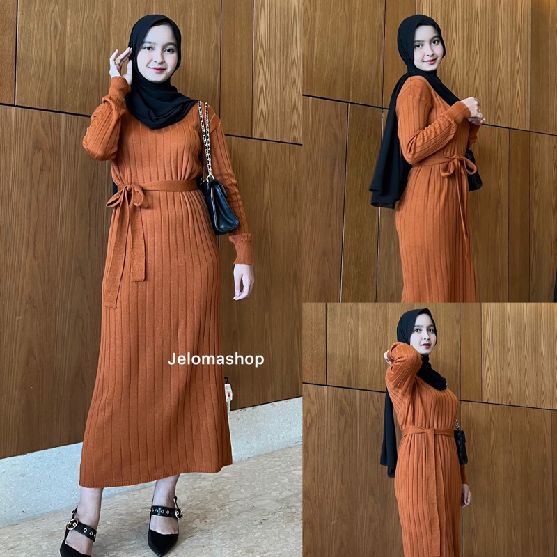 Okta dress rajut / Dress knit strech slim fit