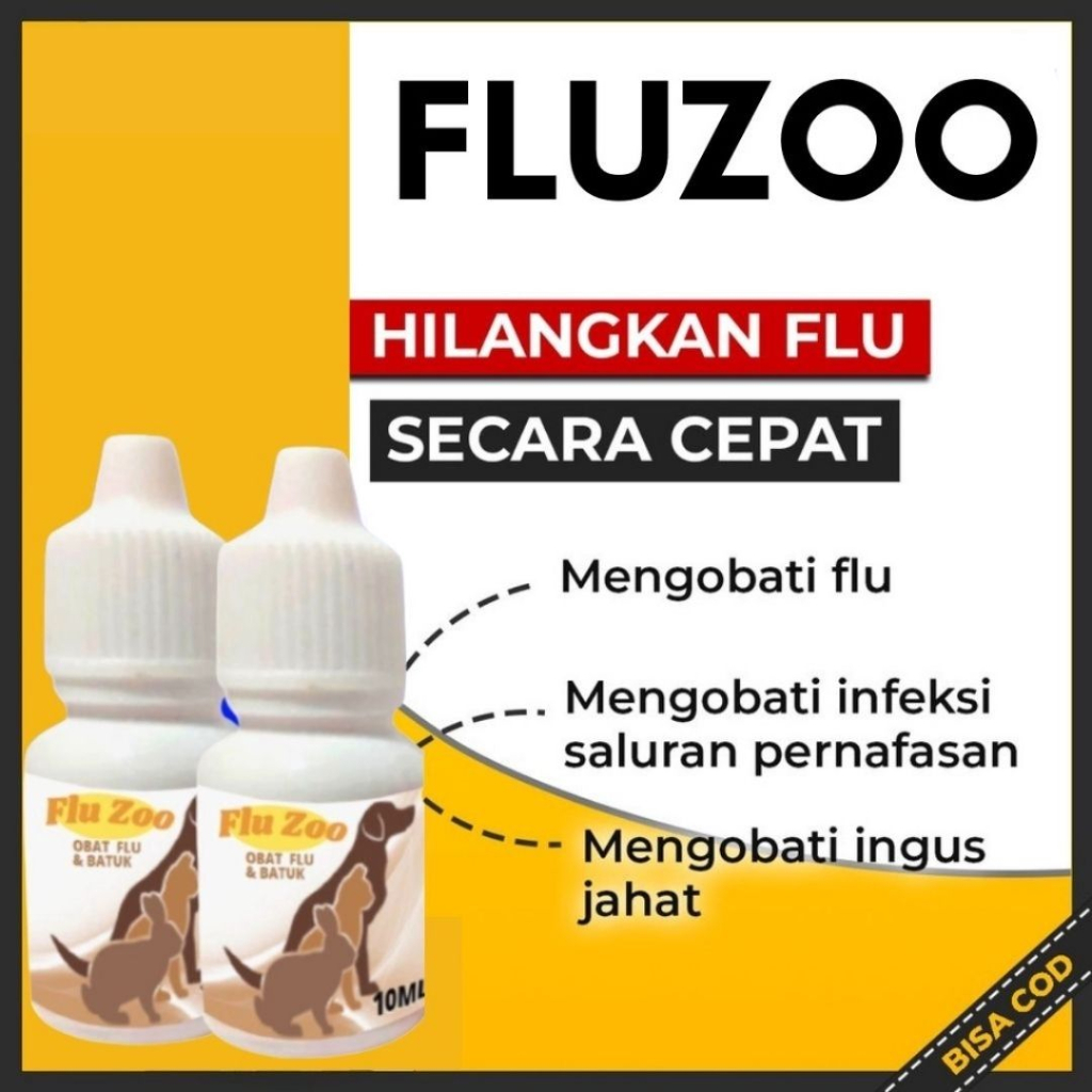 Obat Kucing Flu Berat &amp; Pilek FLUZOO Kemasan FEZONE