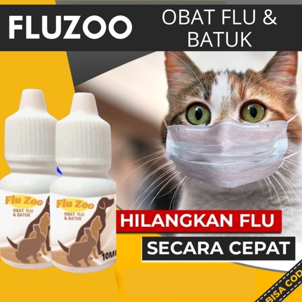 Obat Kucing Flu Berat &amp; Pilek FLUZOO Kemasan FEZONE