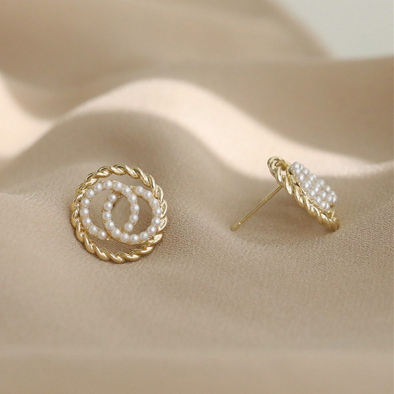 Anting chanel Wanita Tusuk Mutiara Kristal Women Earrings Korea Aksesoris Fashion anting hijab