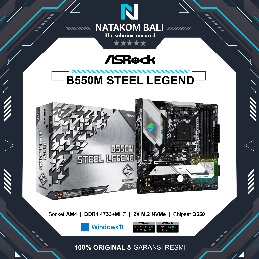 MOTHERBOARD ASROCK B550M STEEL LEGEND