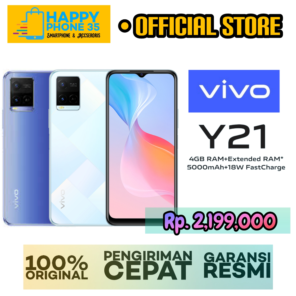 VIVO Y21/Y21A - RAM 4GB/64GB - Garansi Resmi