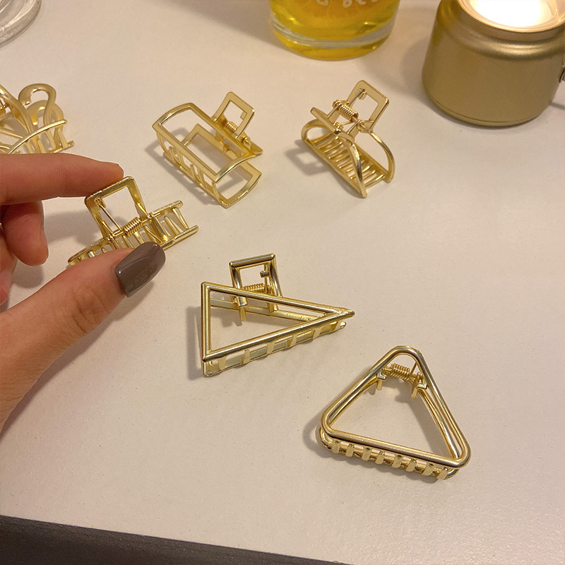 SMALL GOLD METAL HAIRCLIP JEPIT JEPITAN BESI MINI KOREA KOTAK SQUARE SEGITIGA TRIANGLE HALF CIRCLE KOREA KOREAN CHIC HAIR CLAW