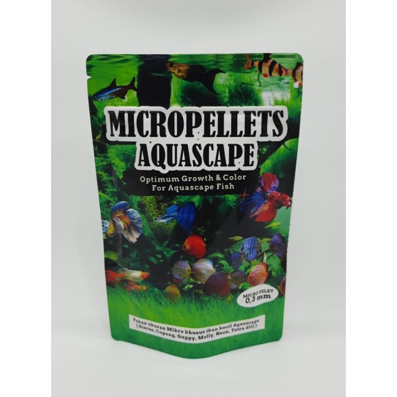 MICROPELLETS AQUASCAPE pelet ikan Glowfish discus neon hias ukuran kecil