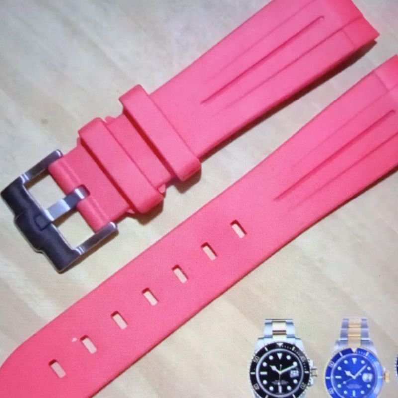 tali jam tangan 21mm replacement strap Rubber B submarine merah