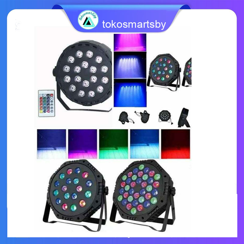 Lampu Sorot Panggung Disco 18 Led / 36 Led plus Remote Lampu Panggung Par Pakai Remote