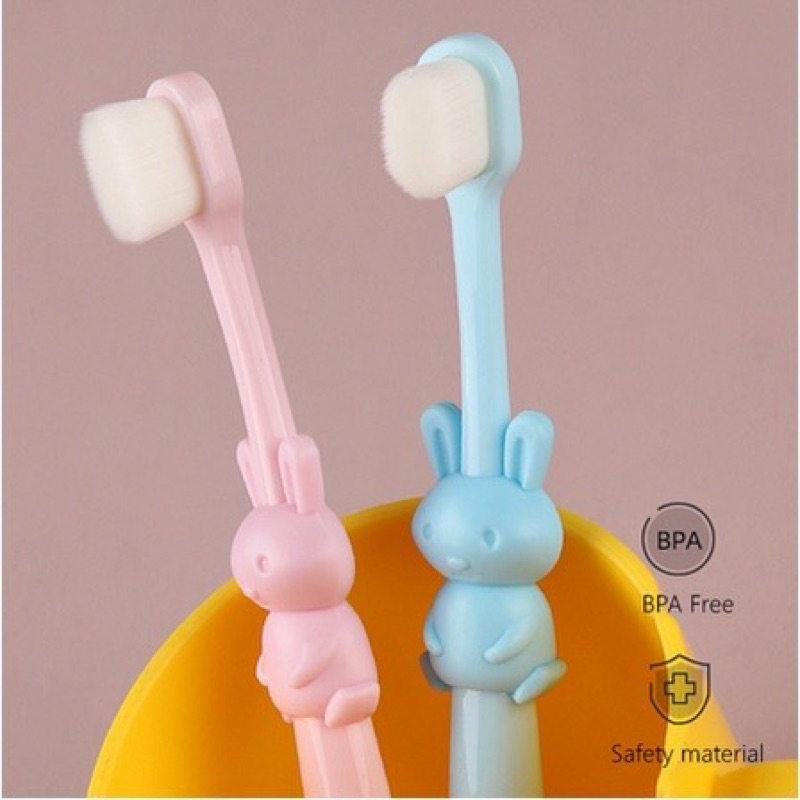 Sikat Gigi Anak Cotton Mini Soft Toothbrush Kids Sikat Gigi Anak Bayi Bulu Halus Round Brush Head Karakter Hewan Lucu RB4