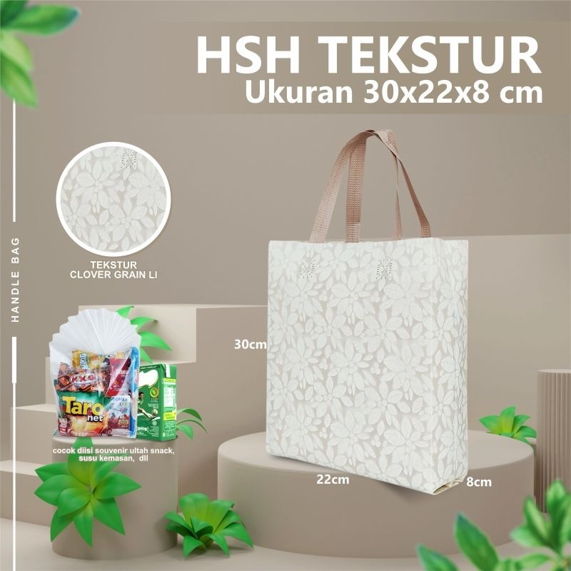 

RYAGAKO Goodie Bag Tas Spunbond 3D Premium Snack 30 x 22 x 8 cm Brownies Hajatan Nikahan Souvenir Lebaran Brosur Souvenir
