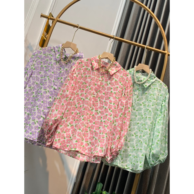 FW B1516 Kemeja Flower Import