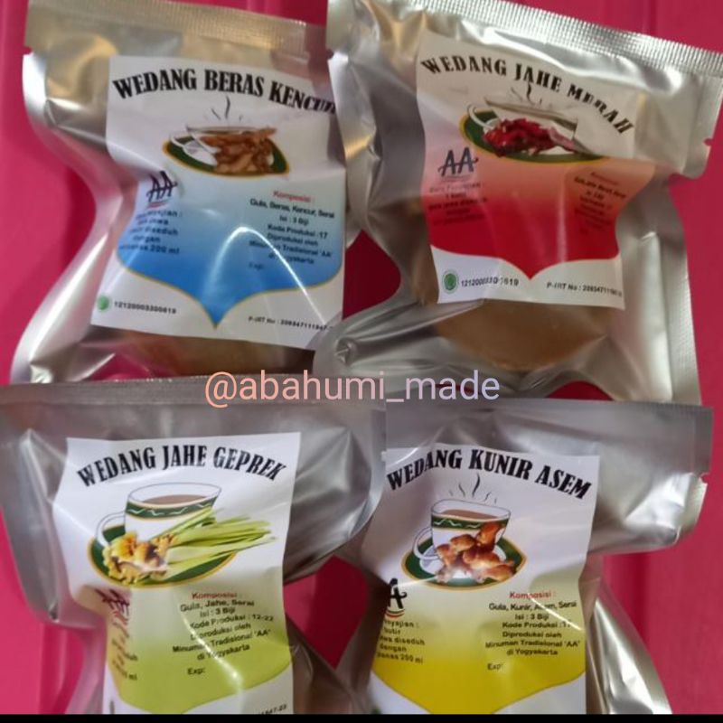 

Wedang Jamu Tradisional Herbal Gula Jawa 3pcs | Wedang Jahe Merah AA | Minuman Herbal Tradisional Produksi Yogyakarta | Oleh-oleh Khas Yogyakarta