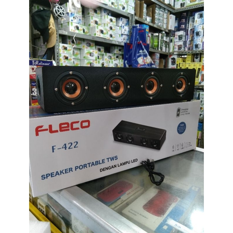 Soundbar Fleco F-422 Speaker Wireless theater audio, Stereo subwoofer support TWS Speaker Portable | Speaker Soundbar Portable Fleco F-422 Radio/Mp3/Usb Suara Extra Bass | FMS