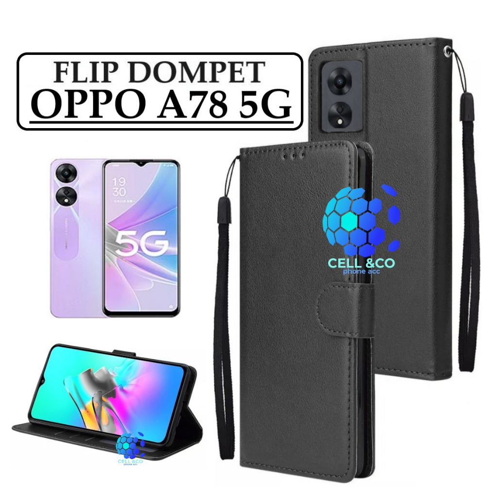 FLIP COVER OPPO A78 5G LEATHER WALLET PREMIUM FLIP CASE BUKA TUTUP KESING HP CASING FLIP CASE WALLET OPPO A78 5G