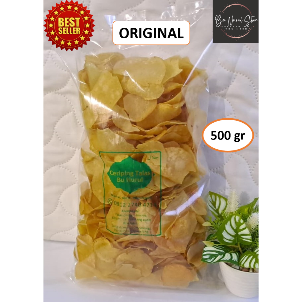 

Ceriping/Kripik Talas Bu Nurul 500 gr cemilan criping asin gurih super murah kiloan