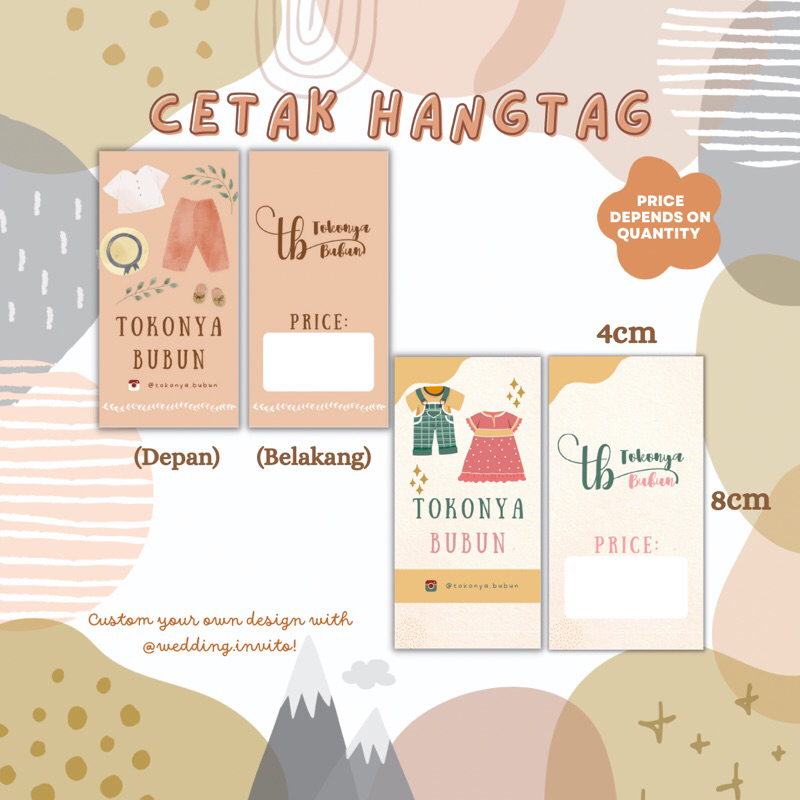 

Cetak Hang Tag / Label Hangtag / Tag Label / Tag Pakaian / Label Distro (Art Karton 210gsm)