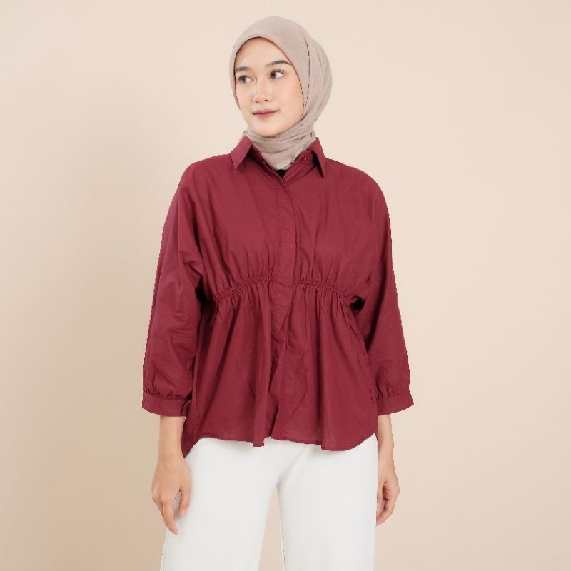 VIO BLOUSE LINEN KERUT DEPAN - ALYA SHIRT