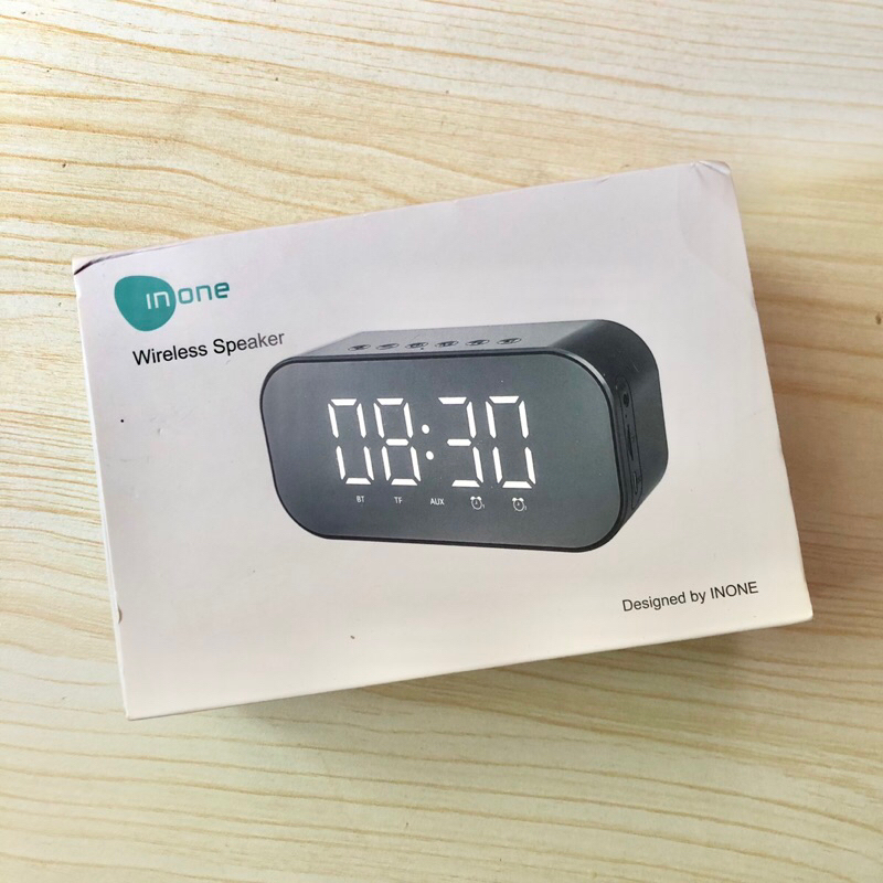 Inone Speaker Bluetooth Wireless Multifungsi Alarm Clock Digital FM