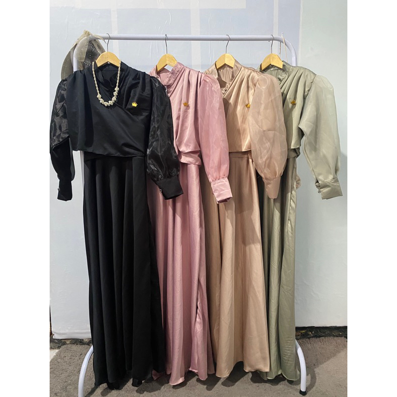 MAHIRA DRESS SATIN ORGANZA DRESS PREMIUM
