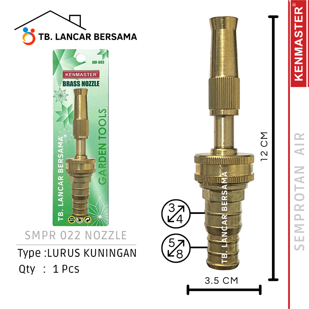 SEMPROTAN AIR LURUS KUNINGAN KENMASTER SPRAYER NOZZLE