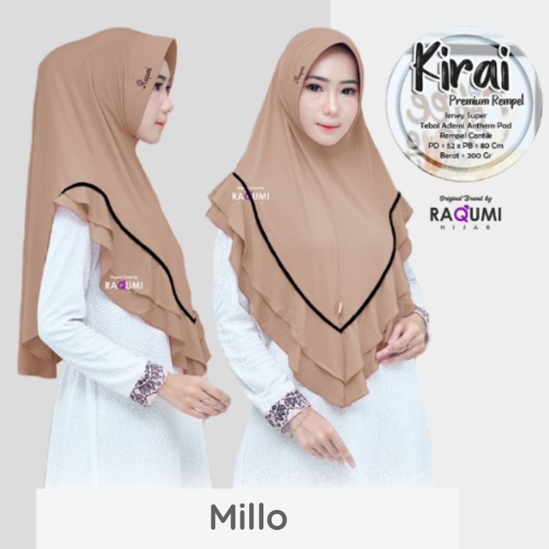 Jilbab Instan Raqumi Hijab Instant Kirai Hilda Kerudung Bergo Terbaru Kekinian Viral Ori Pet Antem M