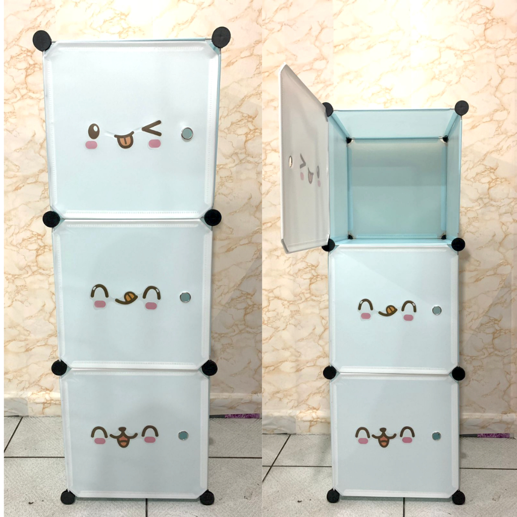 LEMARI PLASTIK PORTABLE / LEMARI KARAKTER SUSUN / LEMARI PAKAIAN / LEMARI BONGKAR PASANG / LEMARI