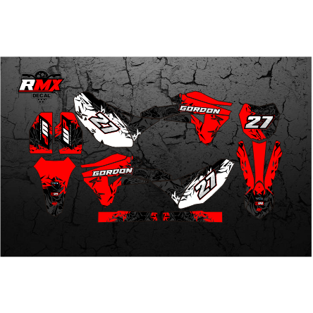 DECAL GORDON FULLBODY (014) DEKAL STIKER KLX GORDON HITAM MERAH, KUNING, HIJAU, BIRU TUA/MUDA, EMAS/