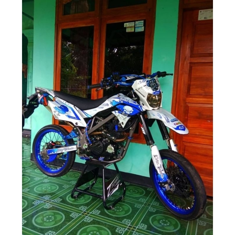 Dekal sticker decal motor KLX BF .DTRACKER CROME PELANGI