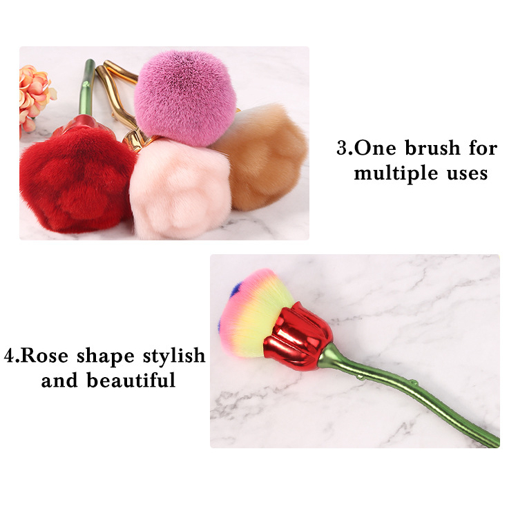 Flower dust brush premium / kuas sikat kuku nailart flower gold hiasan ruang tamu - Kuas Make Up Bentuk Rose Mawar / Rose Flower Unique Make Up Brush / Powder Brush