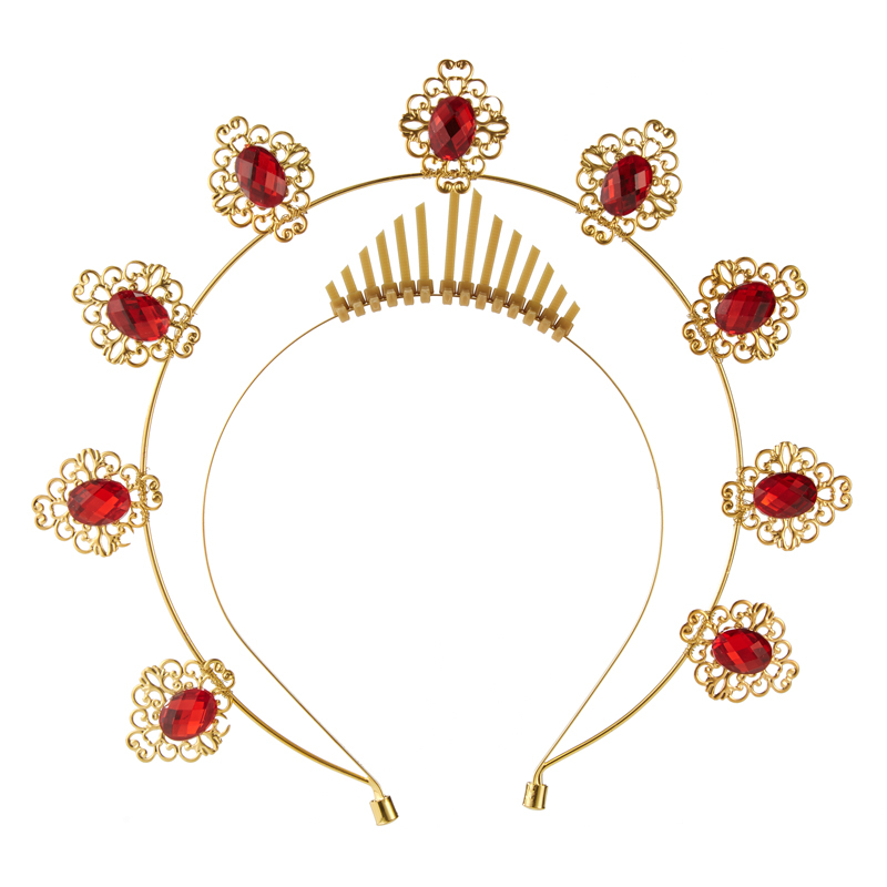 Gothic Red Gold Pearl Crown Of Thorns Mahkota Mutiara Merah Emas 8739