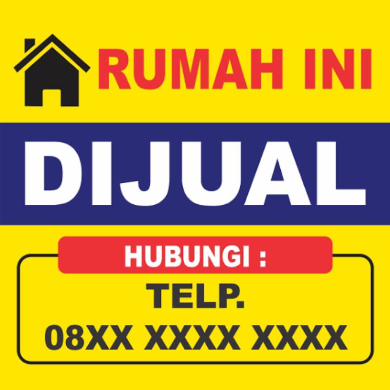 Banner Custom 1 hari Jadi /Spanduk Rumah Dijual/Spanduk