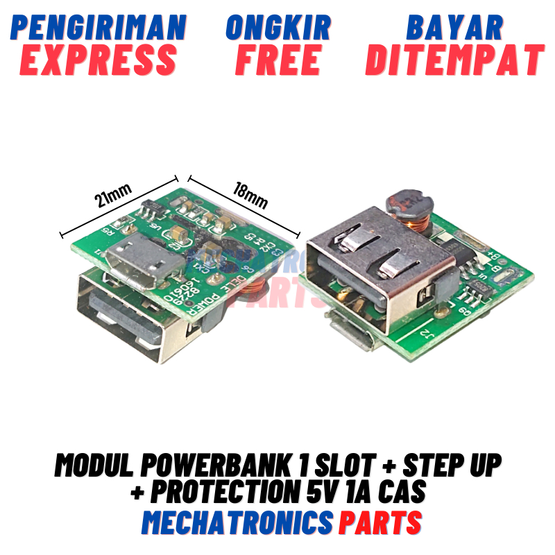 MODUL POWERBANK 1 SLOT MULTI CHARGER + STEP UP + PROTECTION 5V 1A CAS