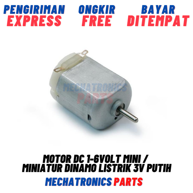 MOTOR DC 1-6VOLT MINI /MINIATUR DINAMO LISTRIK 3V =17000-18000 RPM