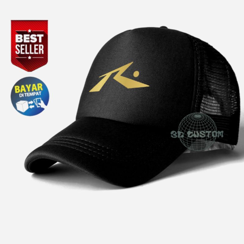 Topi Distro Trucker Jaring Logo Rusty Keren Text Gold Emas Keren Murah Premium Quality Pria Wanita B