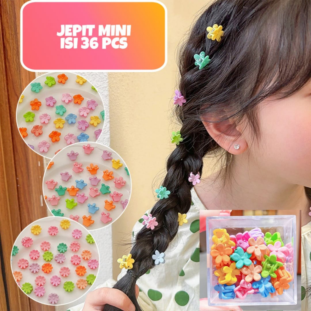 JEPIT MINI ISI 36 PCS JEPIT PONI JEPITAN RAMBUT LUCU FASHION AKSESORIS RAMBUT KOREA