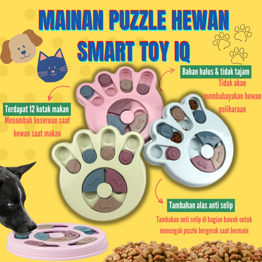 Mainan Anjing Kucing Puzzle Toy Eating Dog Cat Puzzle Smart Toy Iq Toys