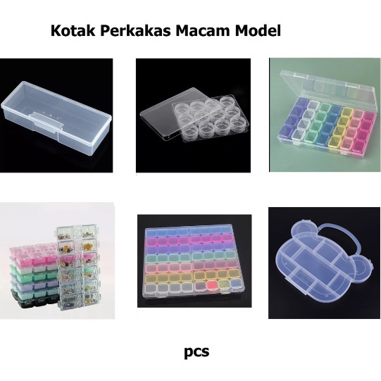 Kotak Obat Sekat/ Organizer Box/Kotak Perkakas Serbaguna Macam2 Model - Harga/pc